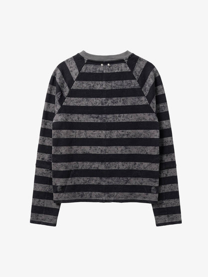 Striped Embroidered Oversized Long Sleeve Tee