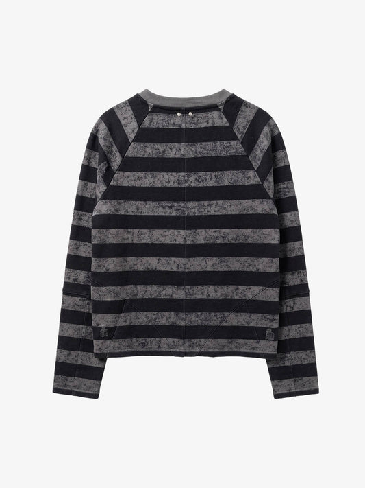 Striped Embroidered Oversized Long Sleeve Tee