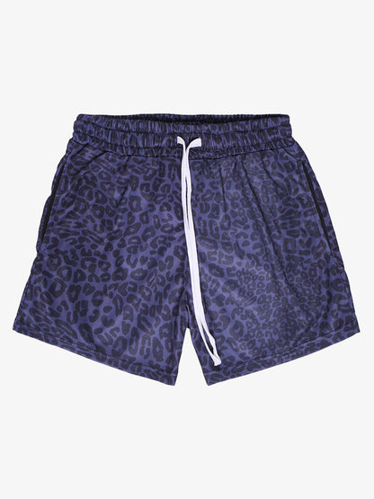Short à cordon de serrage à motifs animaliers