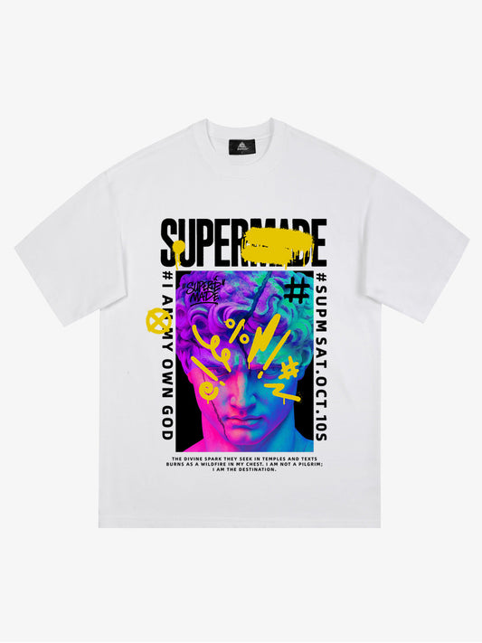 Thesupermade Cyber Graffiti David Statue T-shirt 