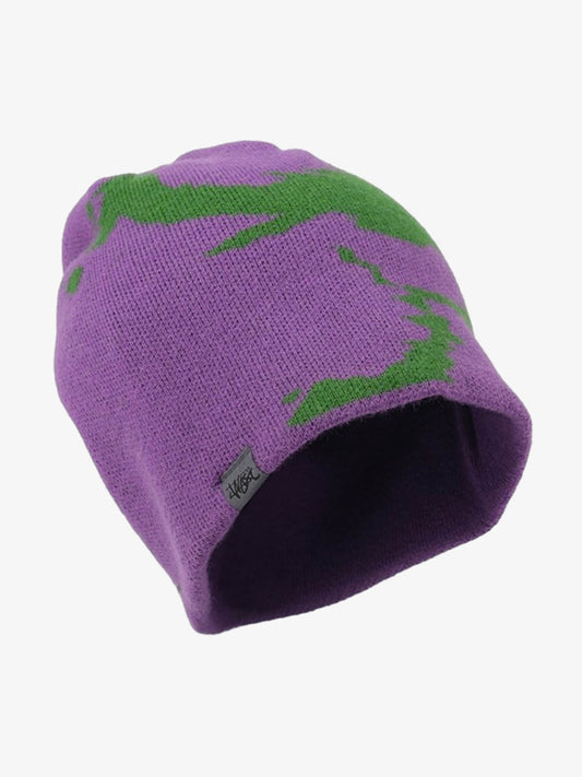 Contrast Color Jacquard Knit Beanie 