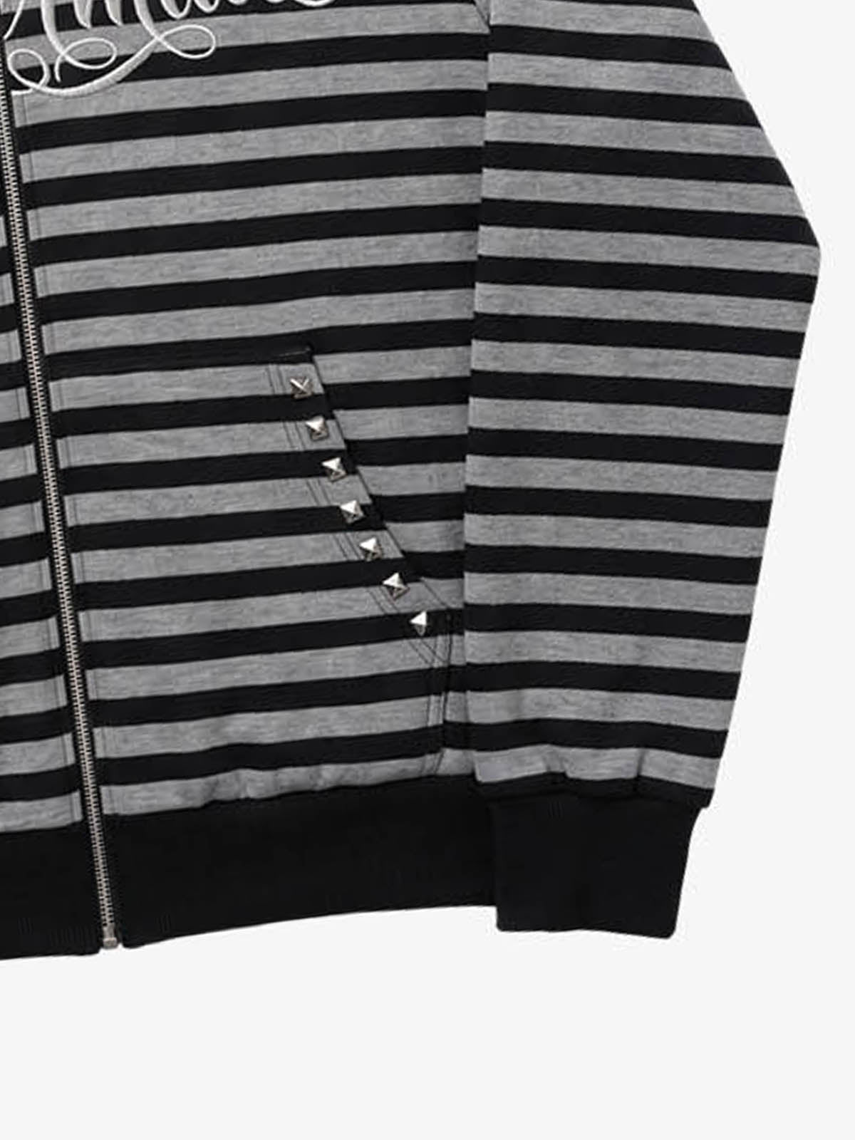 Striped Faux Fur Hoodie