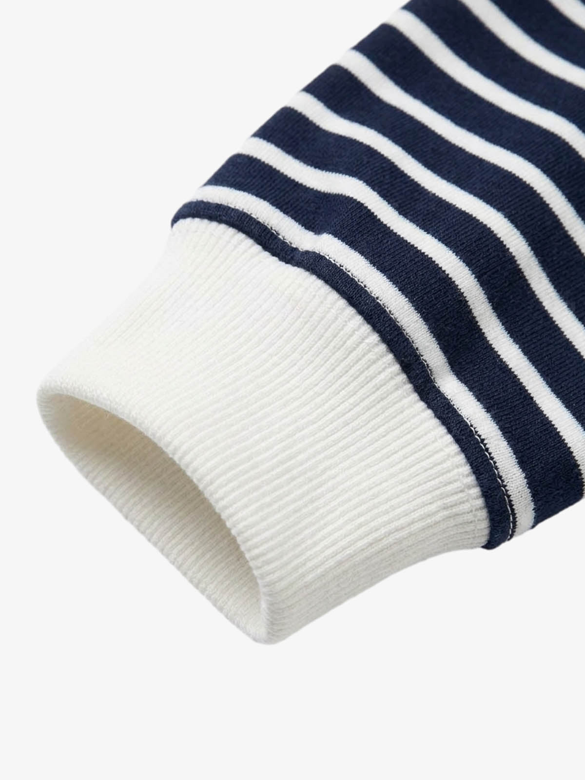 Anchor Embroidered Striped Heavyweight Sweatshirt