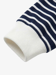 Anchor Embroidered Striped Heavyweight Sweatshirt