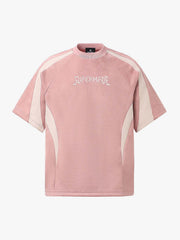 Suede Panel Embroidered Logo Short Sleeve T-Shirt 