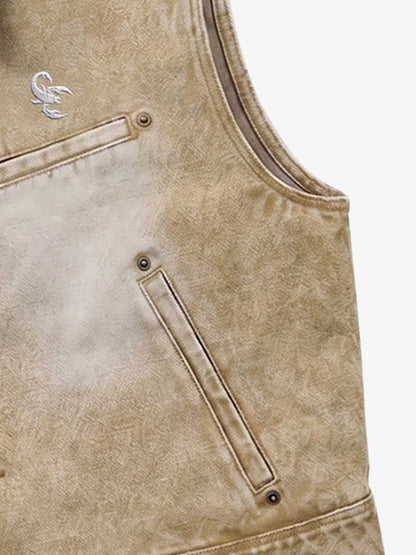 Vintage Washed Distressed Canvas Workwear Cargo Set