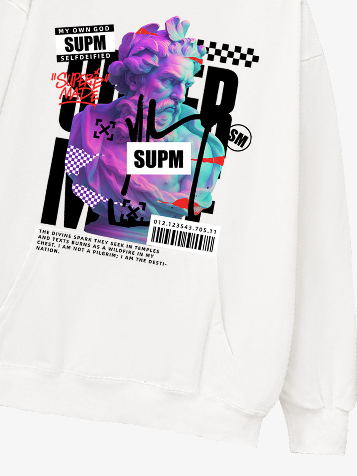 Thesupermade Cyber Classical Greek Statue Hooded Sweatshirt 