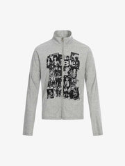 Retro Punk Print Knit Cardigan Long Sleeve Top 