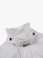 Convertible-Collar Snap-Button Bomber Jacket
