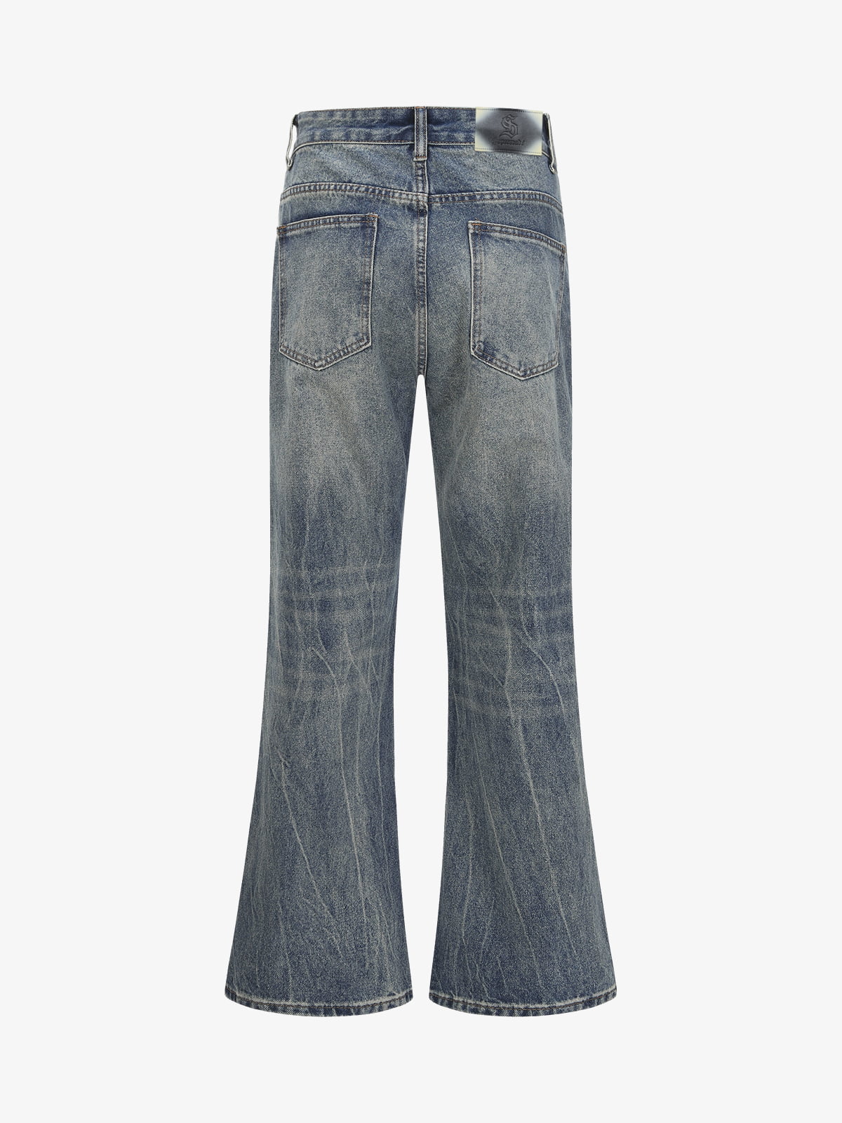 Retro Washed Faded Flared Jeans 
