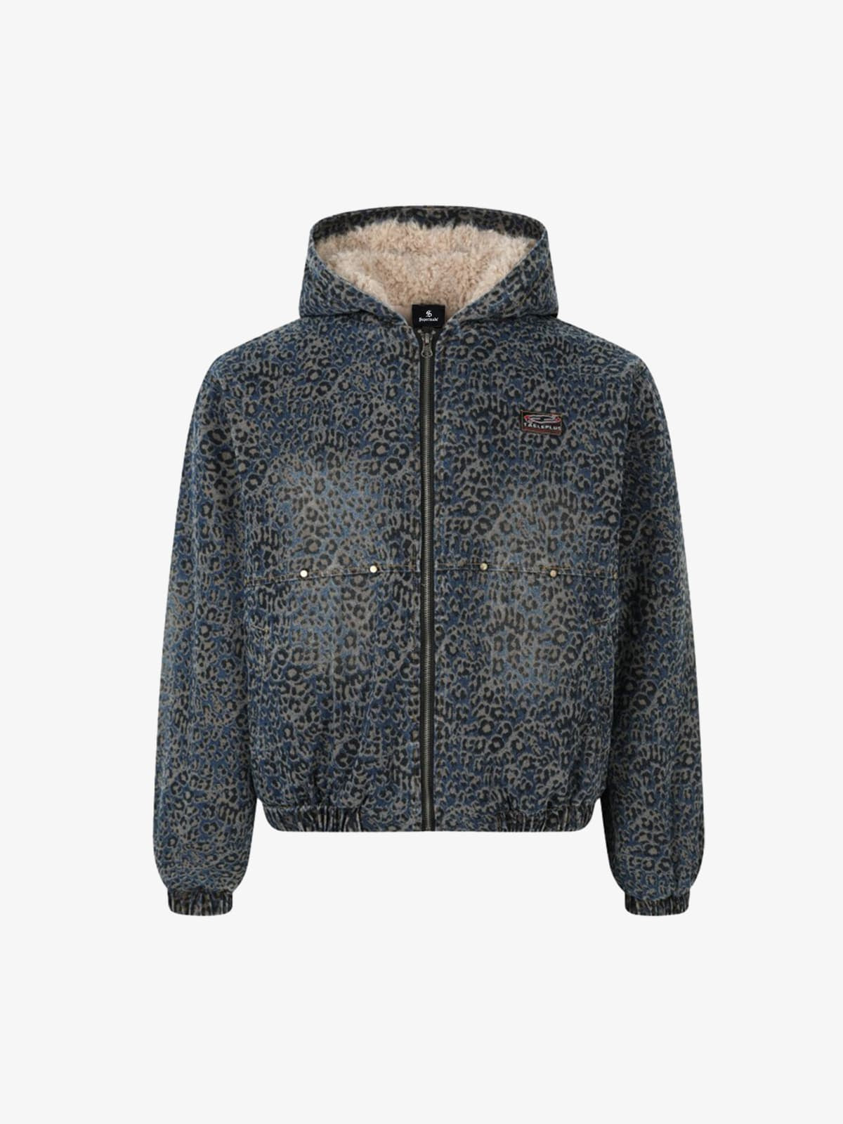 Vintage Lambswool Leopard Emblem Padded Jacket 