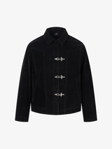Stylish Black Jacket with Toggle Buttons for Men 