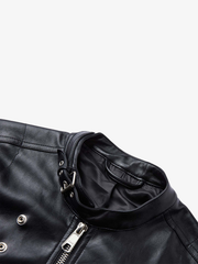 Multi-Zip Faux Leather Biker Jacket