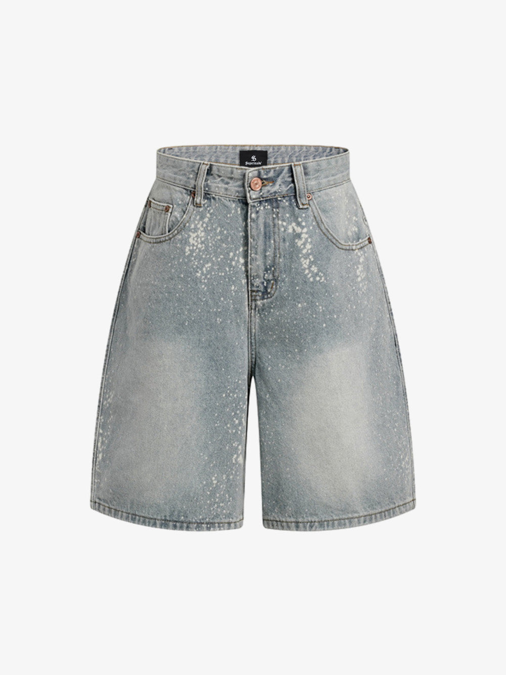 Splatter Washed Denim Shorts 