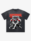 Boxing Sculpture Graphic Tee – Black Cotton Oversized Streetwear T-Shirt