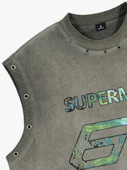 Vintage Washed 63 Graphic Sleeveless T-Shirt 