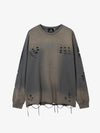 Sudadera informal con efecto desgastado y lavado degradado