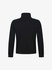 Letter Graphic Half-Zip Stand-Collar Long Sleeve Tee