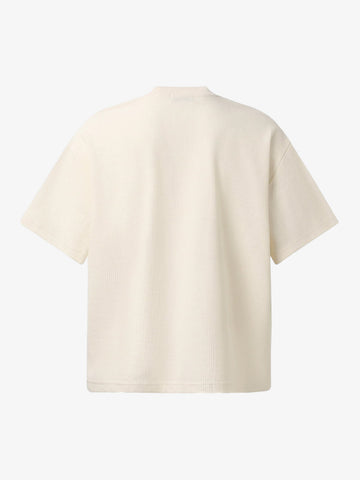 Cotton Waffle Knit Graphic T-Shirt with The Supermade Records Print for Men 