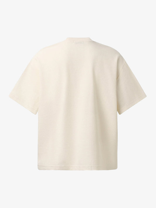 Cotton Waffle Knit Graphic T-Shirt with The Supermade Records Print for Men 