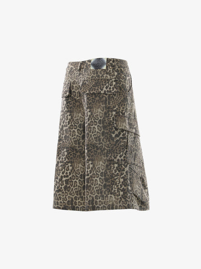 Vintage Leopard Cargo Shorts 