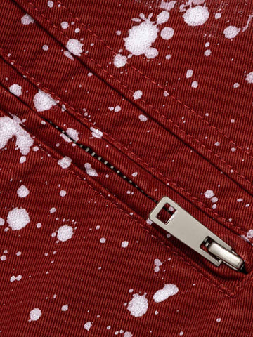 Heavy-duty Spray Paint Splatter Collar Jacket
