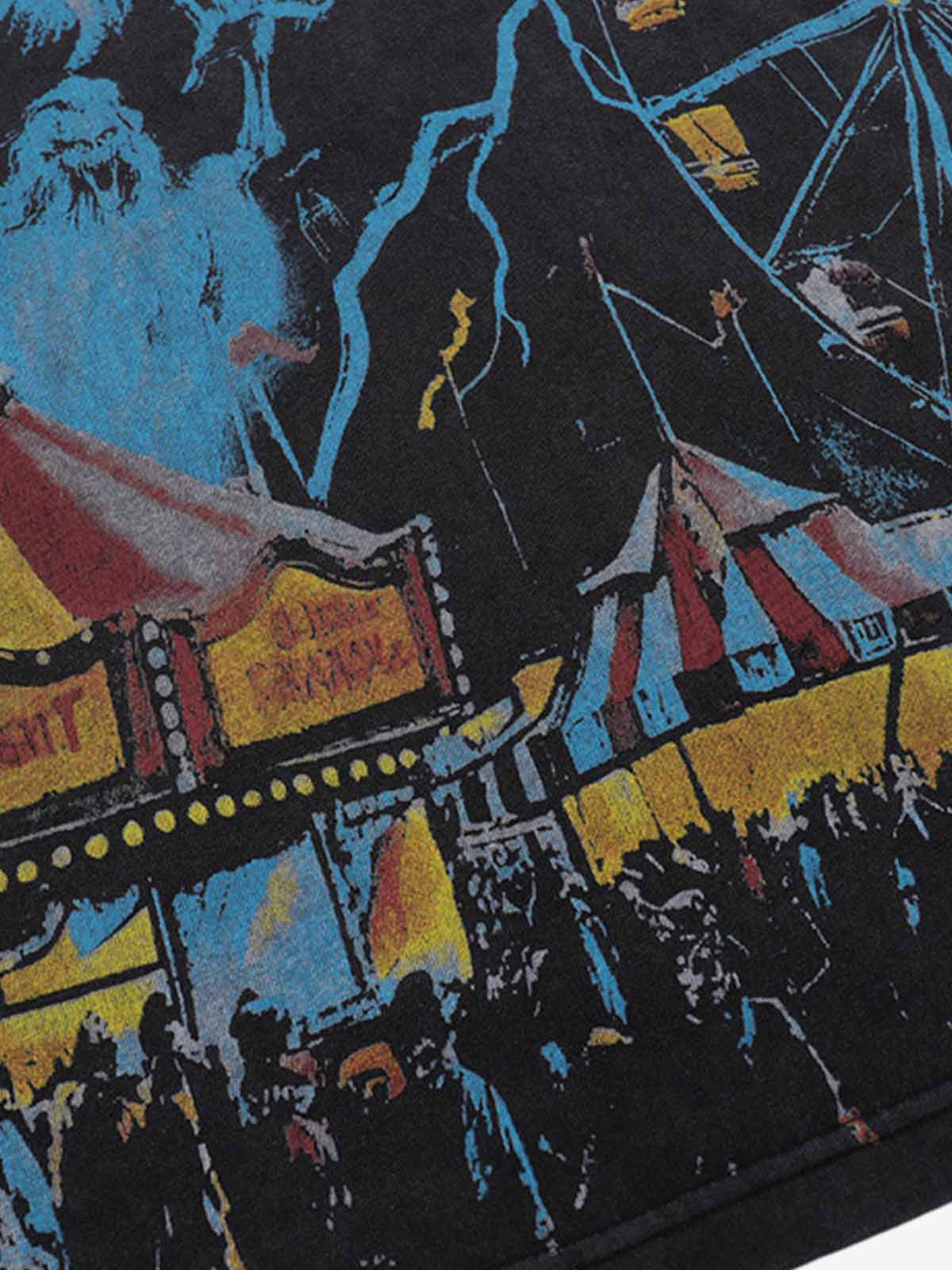 Punk Painted Amusement Park Print T-shirt 