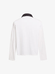 Leopard Cross Script Graphic Polo Long Sleeve Tee