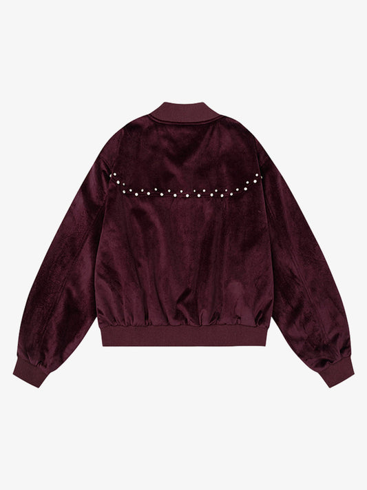 Stylish Embellished Bomber Jacket for Women - Perfect for Fall and Winter Outfits 