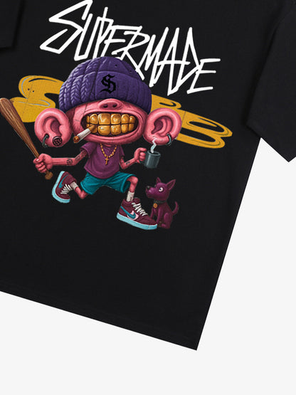 Thesupermade Cartoon Graffiti Trendy Weird Kid T-shirt 