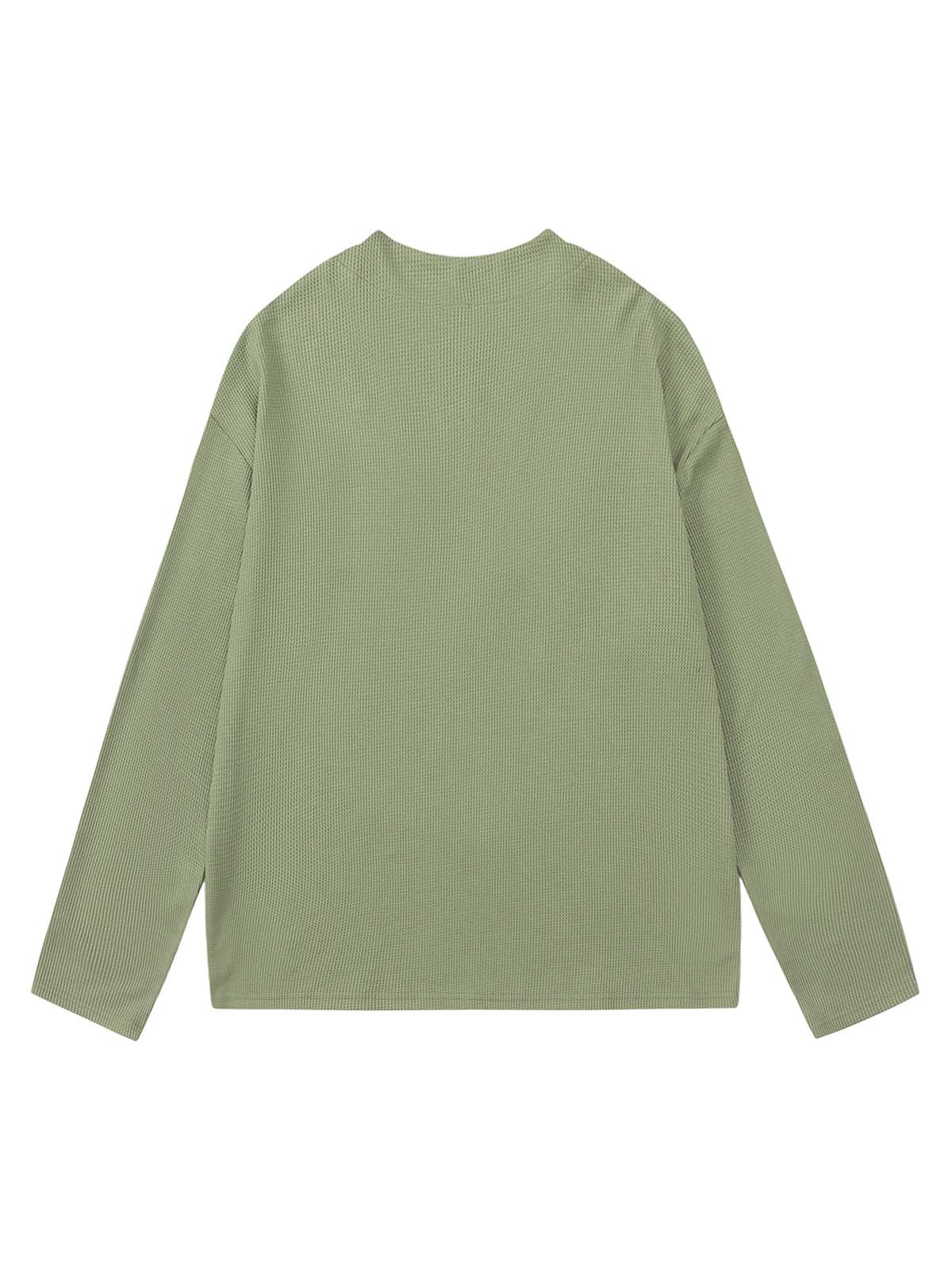 Half Zip Crew Neck Printed Knitted Sweater 