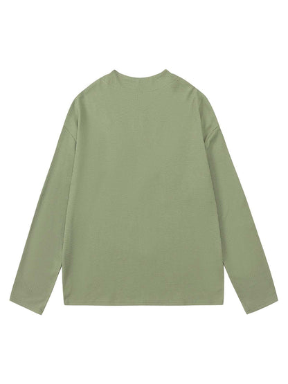 Half Zip Crew Neck Printed Knitted Sweater 