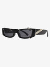 Punk-Style Rivet Small Square Sunglasses