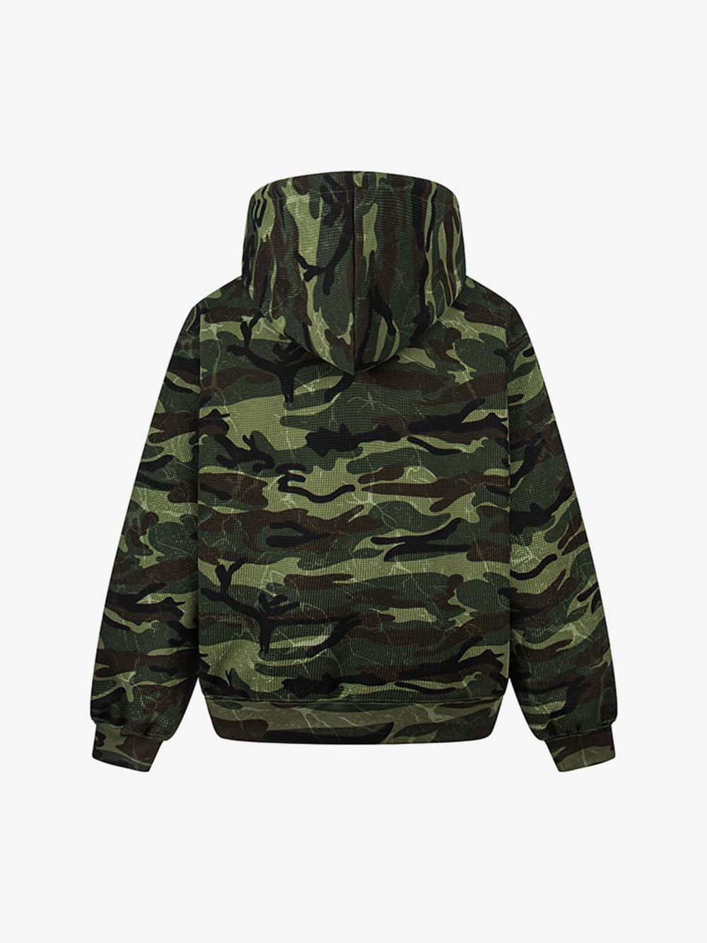Camo Waffle-Knit Hoodie