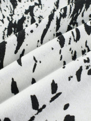 Jeans mit Tiermuster und Waschung