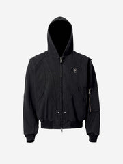 Washed Deconstructed Multi-Pocket Hooded Jacket
