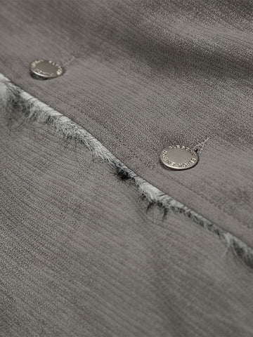 Vintage Dual-layer Collar Fleece-lined Zipper Jacket 