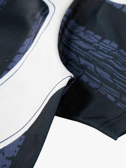 Polyester Sports Jersey with Graphic Print and V-Neck Design 