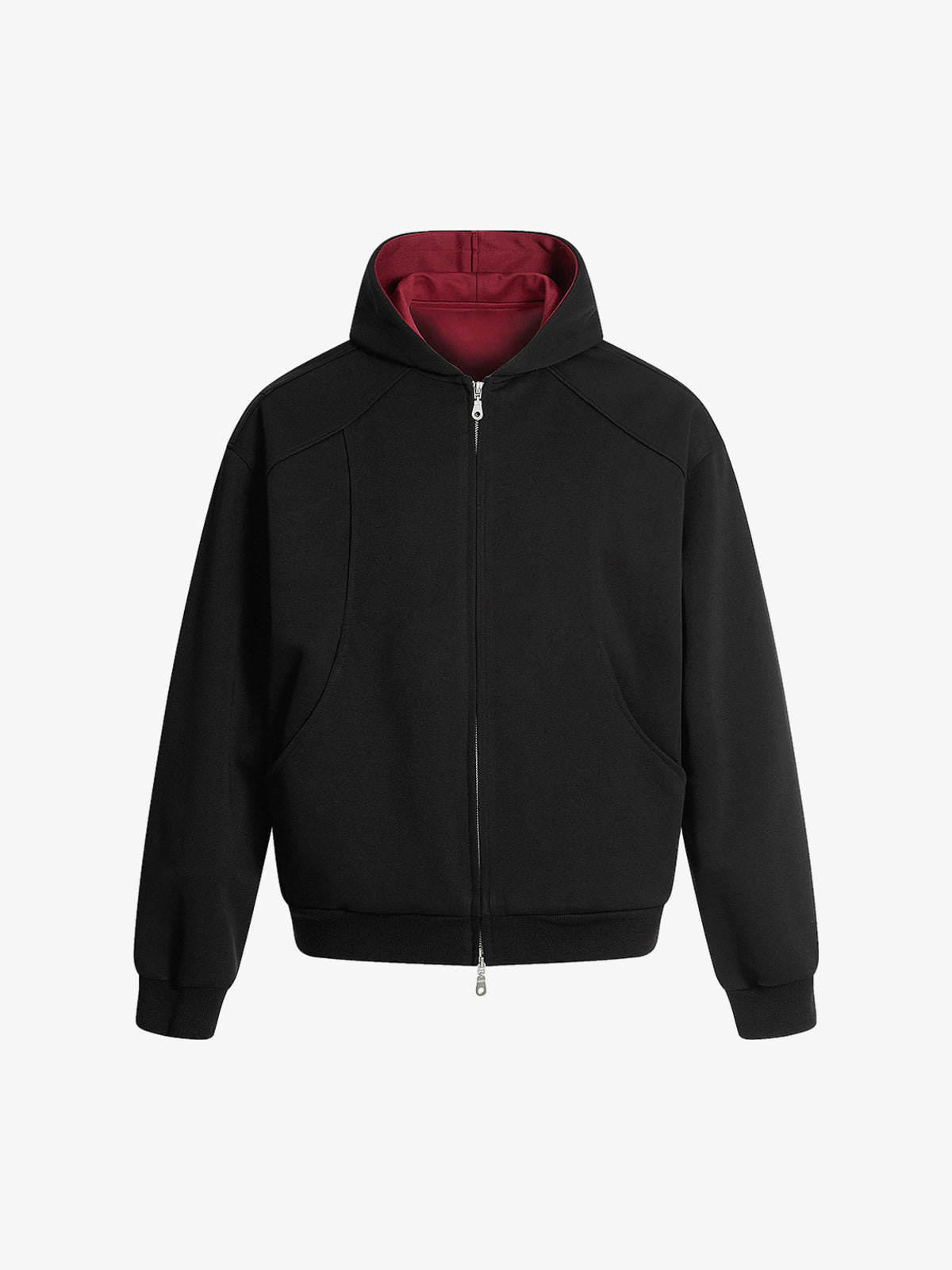Street Deconstructed Split Zippered Hooded Sweatshirt 