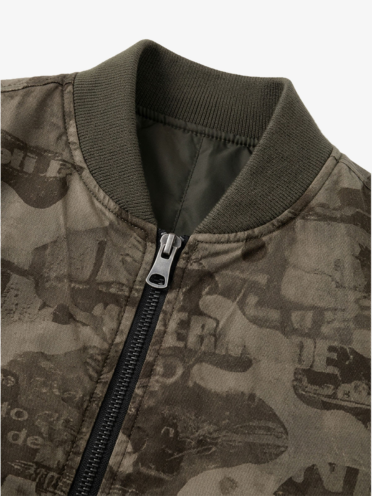 Camouflage All-Over Print Padded Bomber Coats