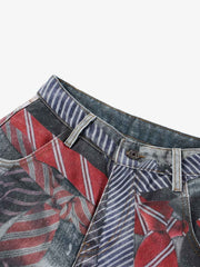 3D Tie Graphic Jeans