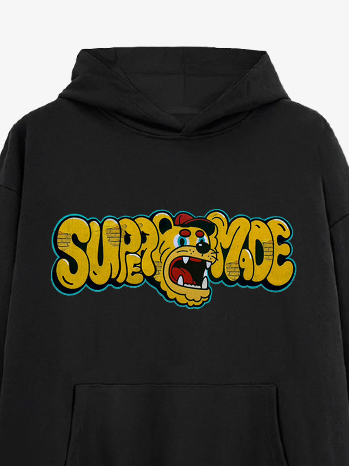 Street-Cool Tiger Head Graffiti Style Hooded Sweatshirt 