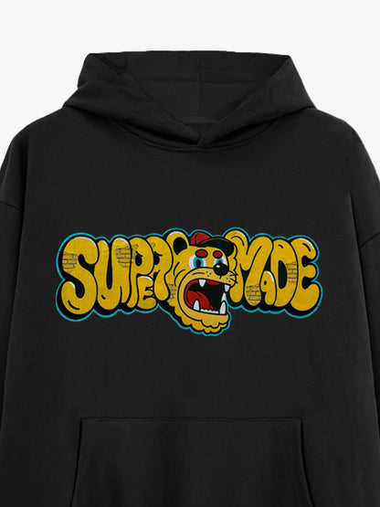Street-Cool Tiger Head Graffiti Style Hooded Sweatshirt 