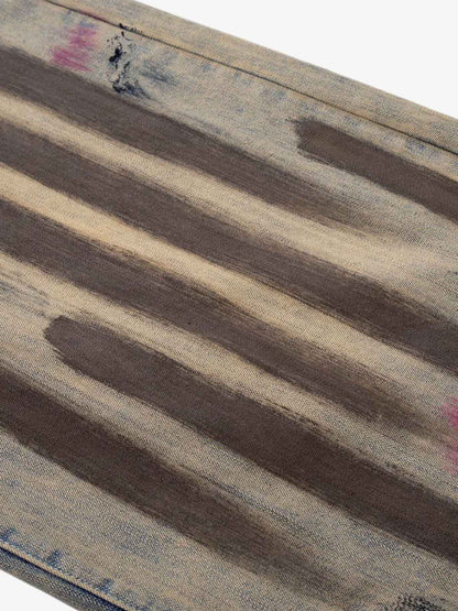 Retro Washed Brushstroke Wide-Leg Jeans 