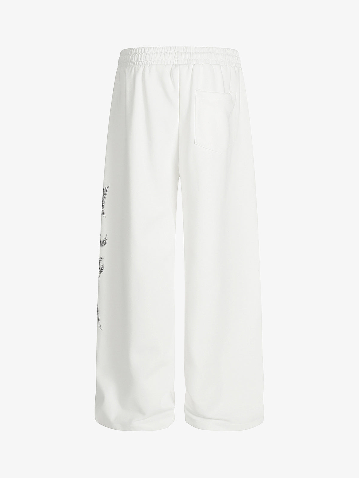 Stylish Black Wide-Leg Pants with Unique Embroidered Design for Casual Wear 