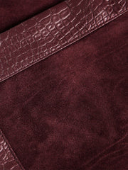 Vintage Suede PU Leather Collar Zip Up Jacket 