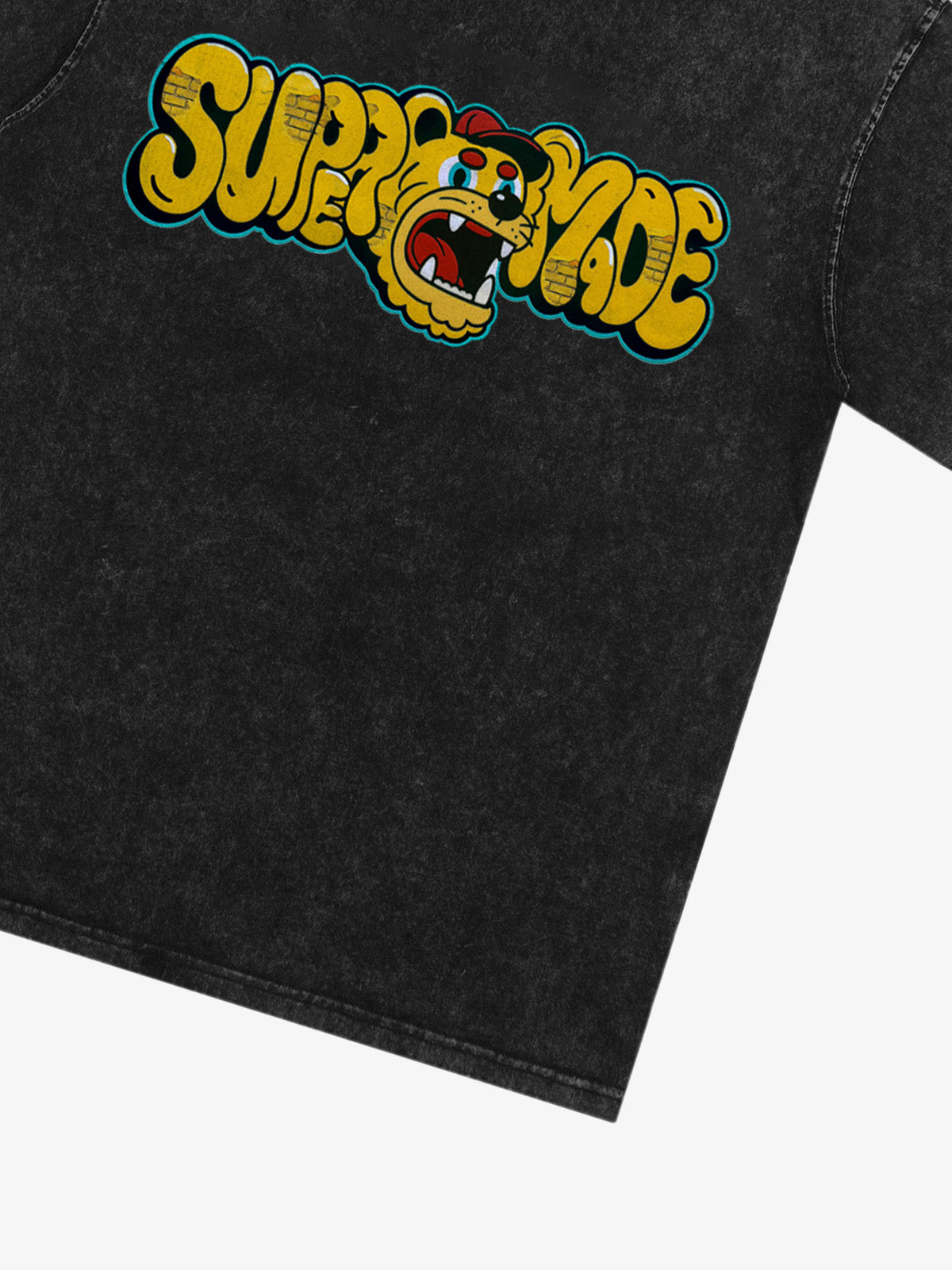 Street Graffiti Trendy Tiger Head Font T-Shirt 