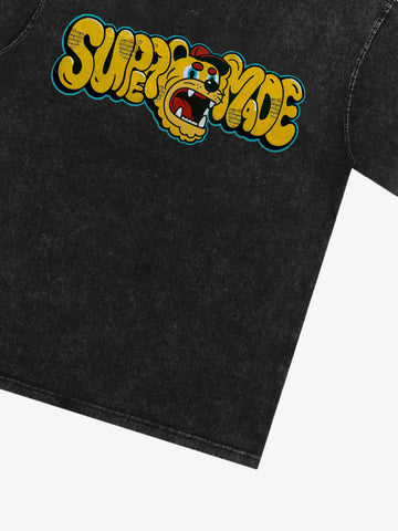 Street Graffiti Trendy Tiger Head Font T-Shirt 