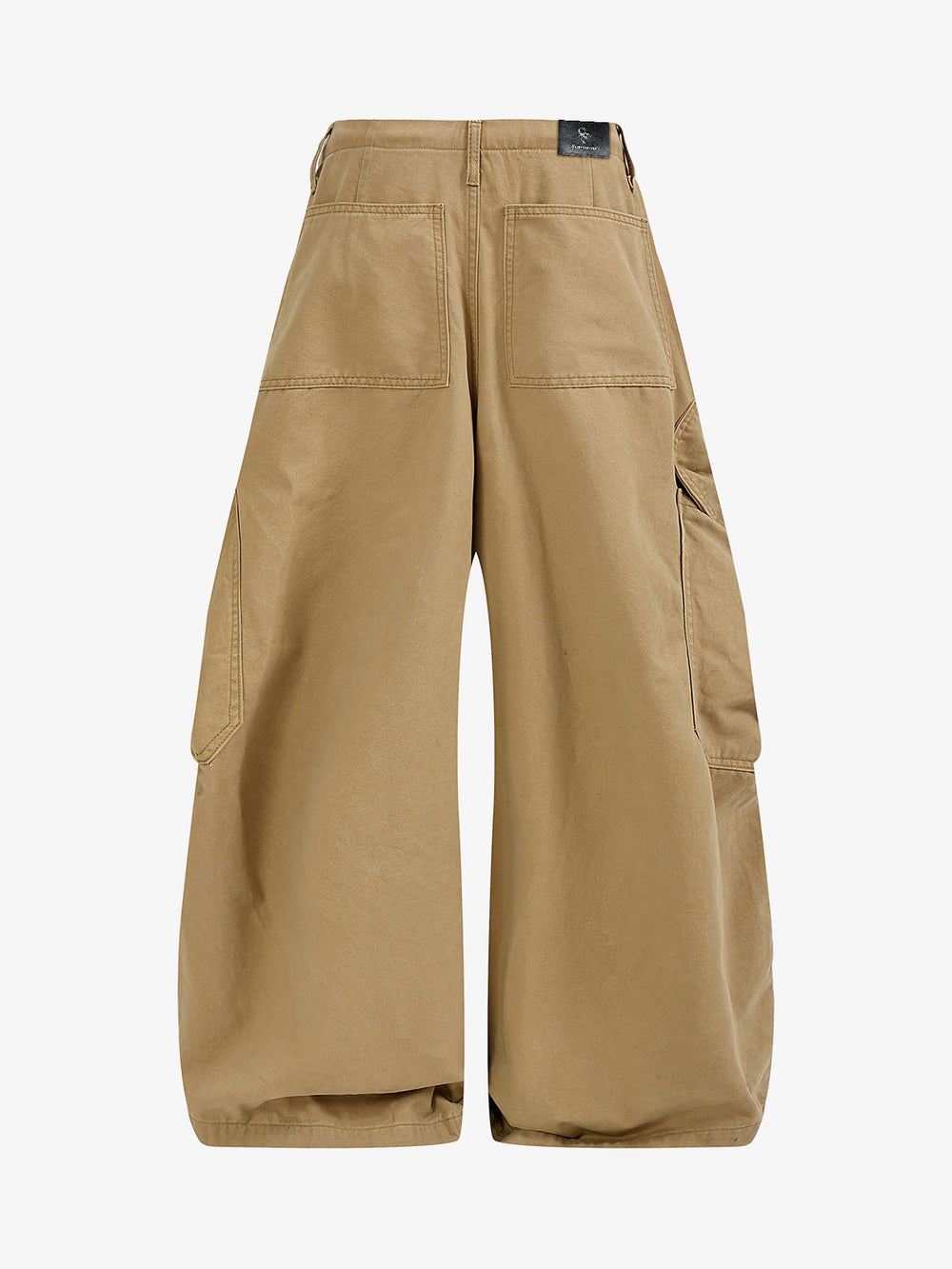 Heart-Slit Multi-Pocket Washed Wide-Leg Pants