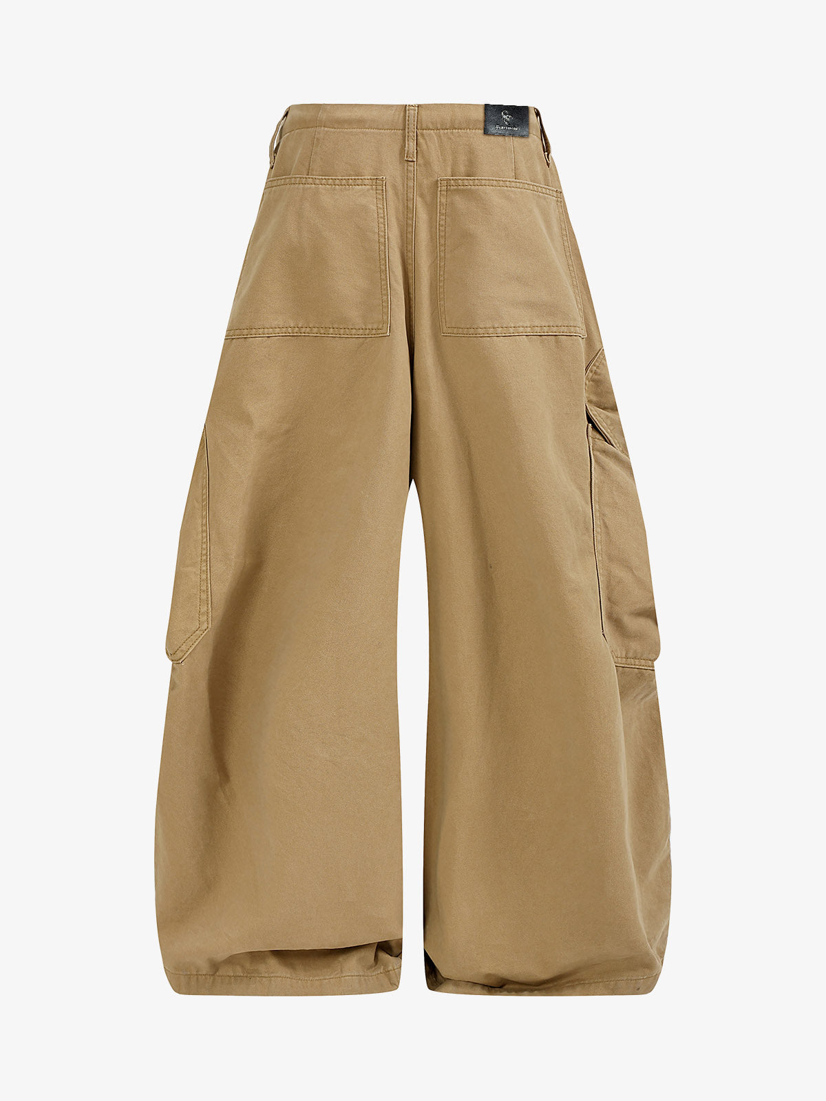 Heart-Slit Multi-Pocket Washed Wide-Leg Pants